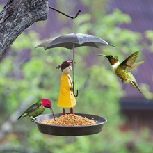 Cargar imagen en el visor de la galería, Hanging Umbrella Girl Bird Feeder Garden Decor