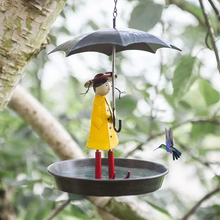 Cargar imagen en el visor de la galería, Hanging Umbrella Girl Bird Feeder Garden Decor