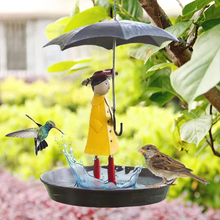 Cargar imagen en el visor de la galería, Hanging Umbrella Girl Bird Feeder Garden Decor