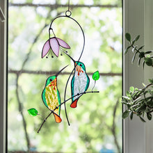 Cargar imagen en el visor de la galería, Hummingbird Stained Glass Window Hangings