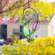 Cargar imagen en el visor de la galería, Hummingbird Stained Glass Window Hangings