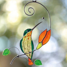 Cargar imagen en el visor de la galería, Hummingbird Stained Glass Window Hangings