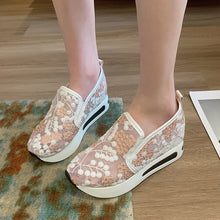 Cargar imagen en el visor de la galería, 2024 principios de la primavera nueva malla zapatos individuales señaló muffin grueso fondo zapatos casuales bordados zapatos de las mujeres