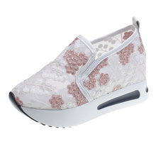 Cargar imagen en el visor de la galería, 2024 principios de la primavera nueva malla zapatos individuales señaló muffin grueso fondo zapatos casuales bordados zapatos de las mujeres
