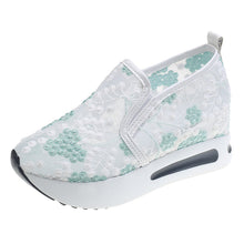 Cargar imagen en el visor de la galería, 2024 principios de la primavera nueva malla zapatos individuales señaló muffin grueso fondo zapatos casuales bordados zapatos de las mujeres