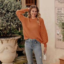 Load image into Gallery viewer, Women's Pullover Crew Neck Sweater Casual Long Sleeve Loose Chunky Knit Jumper Blouse Tops