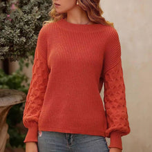 Load image into Gallery viewer, Women's Pullover Crew Neck Sweater Casual Long Sleeve Loose Chunky Knit Jumper Blouse Tops