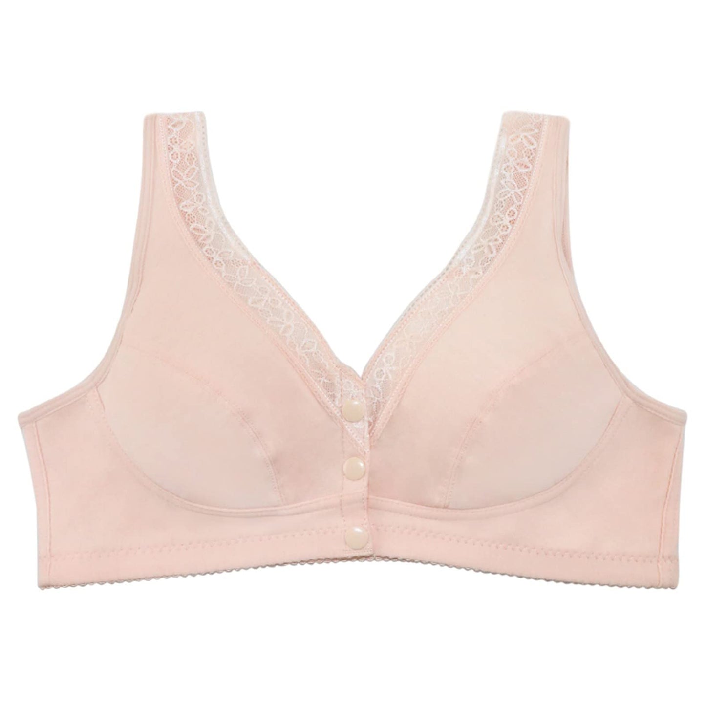 Zip Front Lace Push Up No Wire Bra