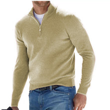 Cargar imagen en el visor de la galería, Mens Long Sleeve Polo Shirts Casual Zipper Golf Shirts Fashion V-Neck Wool Blend Athletic Tennis T-Shirt Tops