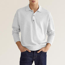Load image into Gallery viewer, Men's Solid Color Long Sleeve Polo Shirt