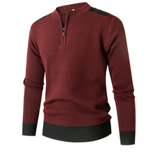 Load image into Gallery viewer, Winter Men Solid Knitted Sweater Half Zip Stand Collar Men Clothes Casual Sweater