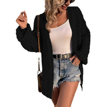 Load image into Gallery viewer, Women's Winter Open Front Sweater Cardigan Chunky Long Bishop Sleeve Ribbed Knit Cardigans