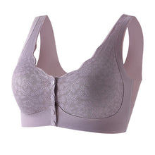 Load image into Gallery viewer, Front Button Push up Large Size Lace Beautiful Back No Wire Bra