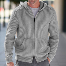 Load image into Gallery viewer, Men Hooded Knitted Sweater Jumper Cardigan Outwear Hooide Casual Long Sleeve Top