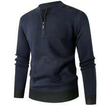 Load image into Gallery viewer, Winter Men Solid Knitted Sweater Half Zip Stand Collar Men Clothes Casual Sweater