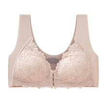 Load image into Gallery viewer, Button-Front Latex Cup Push-up Lace Bra