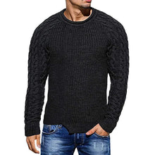 Cargar imagen en el visor de la galería, Mens Slim Fit Crew Neck Thick Sweaters Color Block Big and Tall Knit Pullovers