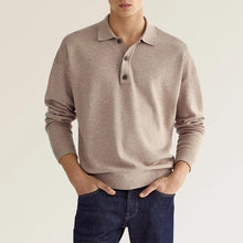 Load image into Gallery viewer, Men's Solid Color Long Sleeve Polo Shirt