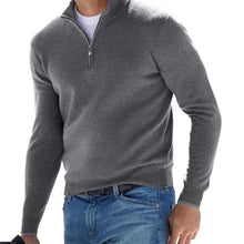 Cargar imagen en el visor de la galería, Mens Long Sleeve Polo Shirts Casual Zipper Golf Shirts Fashion V-Neck Wool Blend Athletic Tennis T-Shirt Tops
