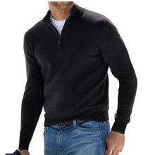 Cargar imagen en el visor de la galería, Mens Long Sleeve Polo Shirts Casual Zipper Golf Shirts Fashion V-Neck Wool Blend Athletic Tennis T-Shirt Tops