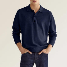 Load image into Gallery viewer, Men's Solid Color Long Sleeve Polo Shirt