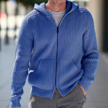 Load image into Gallery viewer, Men Hooded Knitted Sweater Jumper Cardigan Outwear Hooide Casual Long Sleeve Top