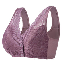 Load image into Gallery viewer, Ladies Soft Cotton Lace Front Button Bra