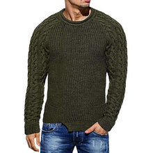 Cargar imagen en el visor de la galería, Mens Slim Fit Crew Neck Thick Sweaters Color Block Big and Tall Knit Pullovers