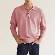 Load image into Gallery viewer, Men's Solid Color Long Sleeve Polo Shirt