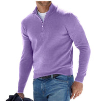 Cargar imagen en el visor de la galería, Mens Long Sleeve Polo Shirts Casual Zipper Golf Shirts Fashion V-Neck Wool Blend Athletic Tennis T-Shirt Tops