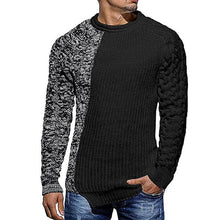 Cargar imagen en el visor de la galería, Mens Slim Fit Crew Neck Thick Sweaters Color Block Big and Tall Knit Pullovers