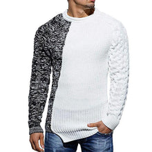 Cargar imagen en el visor de la galería, Mens Slim Fit Crew Neck Thick Sweaters Color Block Big and Tall Knit Pullovers