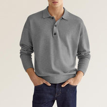 Load image into Gallery viewer, Men's Solid Color Long Sleeve Polo Shirt