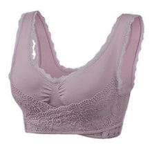 Load image into Gallery viewer, Women's Plus Size Lace Wide Straps Wireless Bra Front Closure Push Up Bras