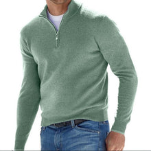 Cargar imagen en el visor de la galería, Mens Long Sleeve Polo Shirts Casual Zipper Golf Shirts Fashion V-Neck Wool Blend Athletic Tennis T-Shirt Tops