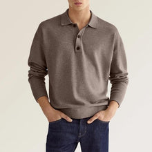 Load image into Gallery viewer, Men's Solid Color Long Sleeve Polo Shirt