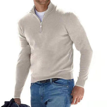 Cargar imagen en el visor de la galería, Mens Long Sleeve Polo Shirts Casual Zipper Golf Shirts Fashion V-Neck Wool Blend Athletic Tennis T-Shirt Tops