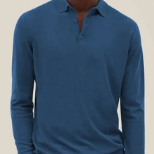 Load image into Gallery viewer, Men's Solid Color Long Sleeve Polo Shirt