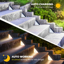 Load image into Gallery viewer, LED Motion Sensor Solar Step Light Waterproof IP67, For Outside Garden, Concrete, Patio, Yard, Porch, Front Door, Warm White