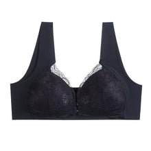 Load image into Gallery viewer, Women's Plus Size Lace Wide Straps Wireless Bra Front Closure Push Up Bras