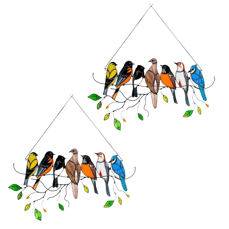 Birds Stained Glass Window Hangings