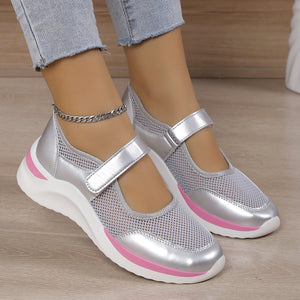 Women's Thick Sole Breathable Velcro Mesh Sneakers