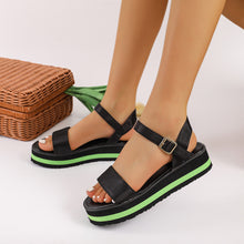 Cargar imagen en el visor de la galería, Women&#39;s Color Block Round Toe Buckle Sandals
