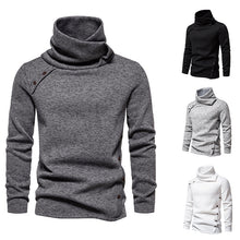 Cargar imagen en el visor de la galería, Men&#39;s Ribbed Knit Zipper Plain Stand Collar Pullover Sweater
