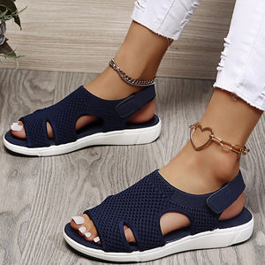 Ladies Plus Size Breathable Mesh Flat Sandals