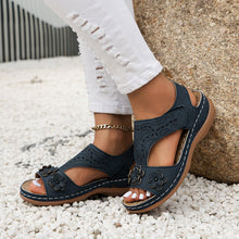 Cargar imagen en el visor de la galería, Women&#39;s Wedge Hollow Fashion Casual Solid Color Sandals
