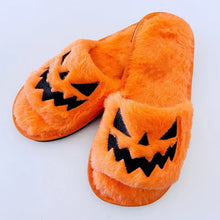 Cargar imagen en el visor de la galería, Halloween Jack-O-Lantern Soft Plush Comfort Slippers
