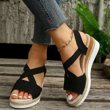 Cargar imagen en el visor de la galería, Women&#39;s wedge fish mouth casual sandals
