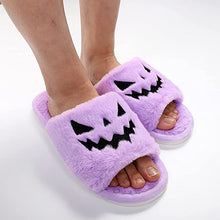 Cargar imagen en el visor de la galería, Halloween Jack-O-Lantern Soft Plush Comfort Slippers
