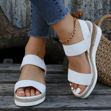 Cargar imagen en el visor de la galería, Stretch Peep Toe Casual Side Hollow Slope Bottom Sandals
